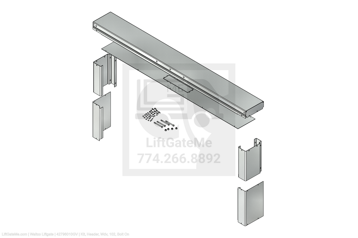 This is an image for a Waltco liftgate Kit, Header, Wdv, 102, Bolt On