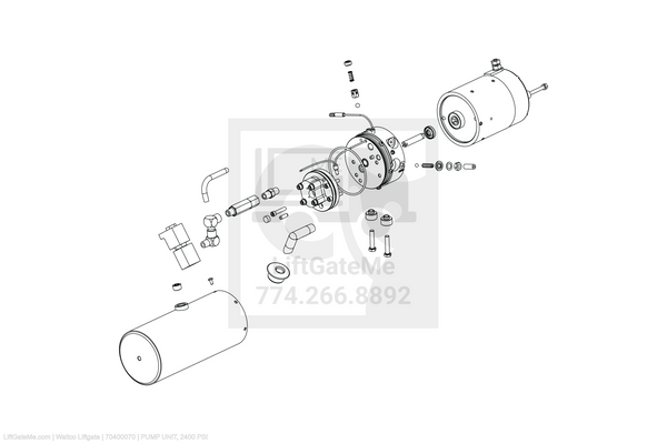 Waltco Liftgate Part Number 70400070 | pump unit, 2400 psi