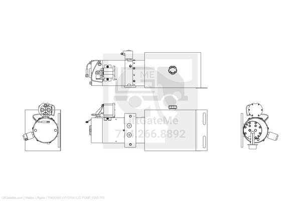 Waltco Liftgate Part Number 70400350 | hydraulic pump, 2200 psi