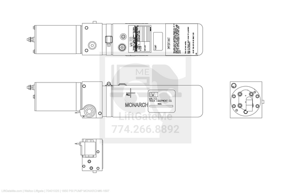 Waltco Liftgate Part Number 70401025 | 1850 psi pump monarch#6-1697