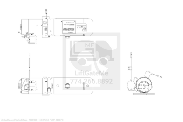 Waltco Liftgate Part Number 70401075 | hydraulic pump, 2400 psi