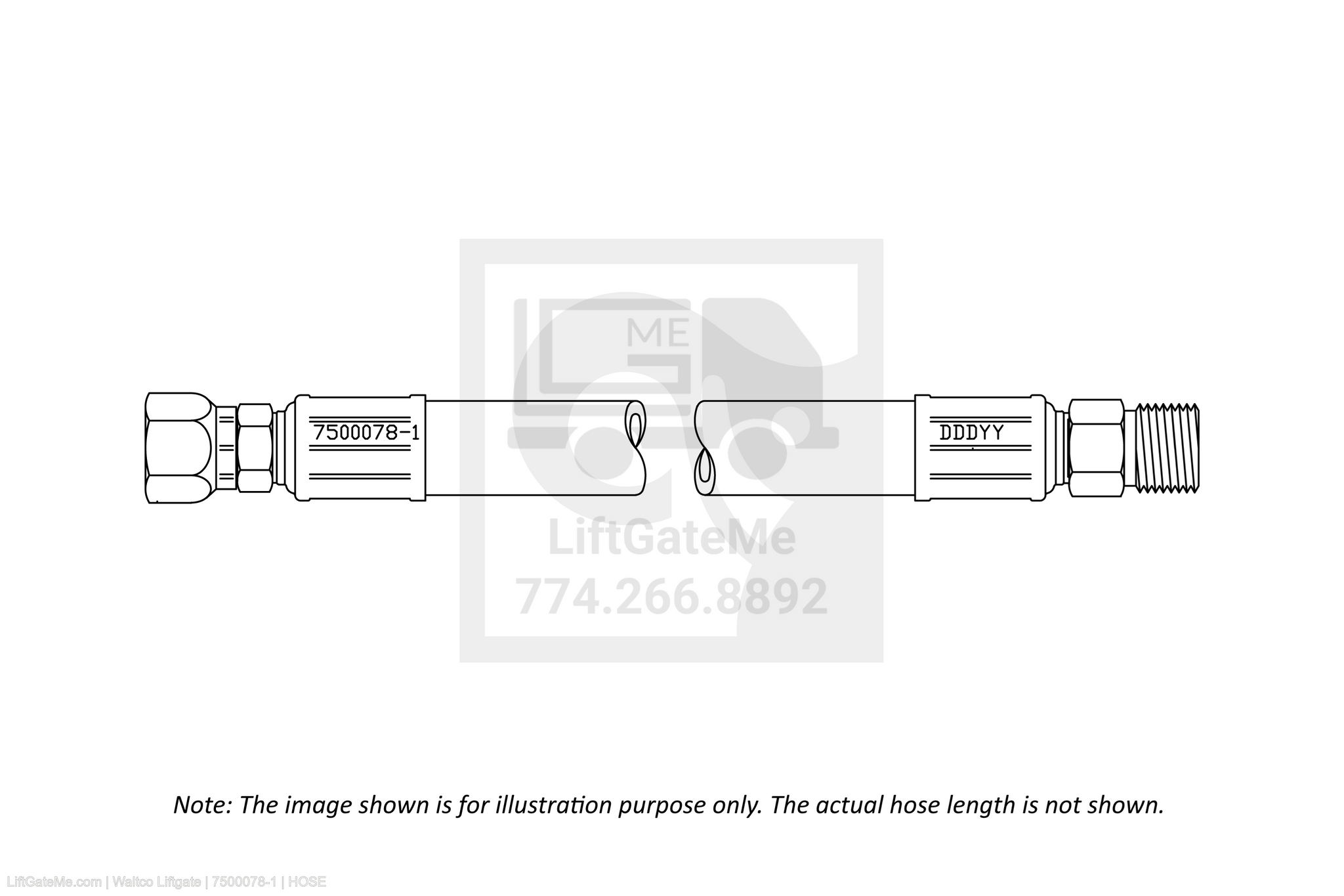 Waltco Liftgate Part Number 7500078-1 | hose