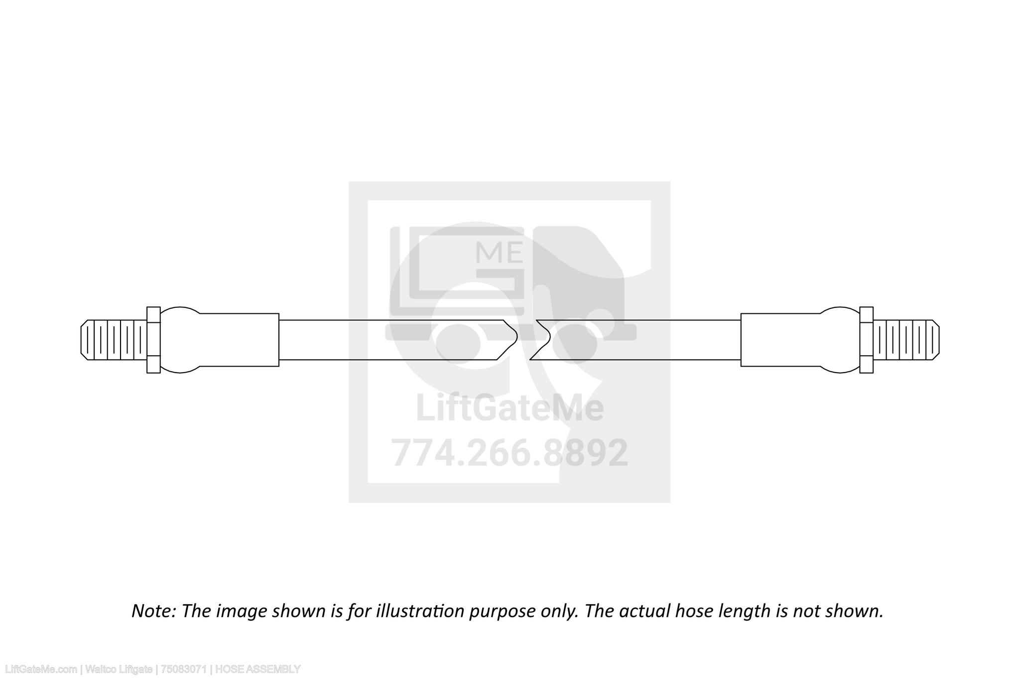Waltco Liftgate Part Number 75083071 | hose assembly