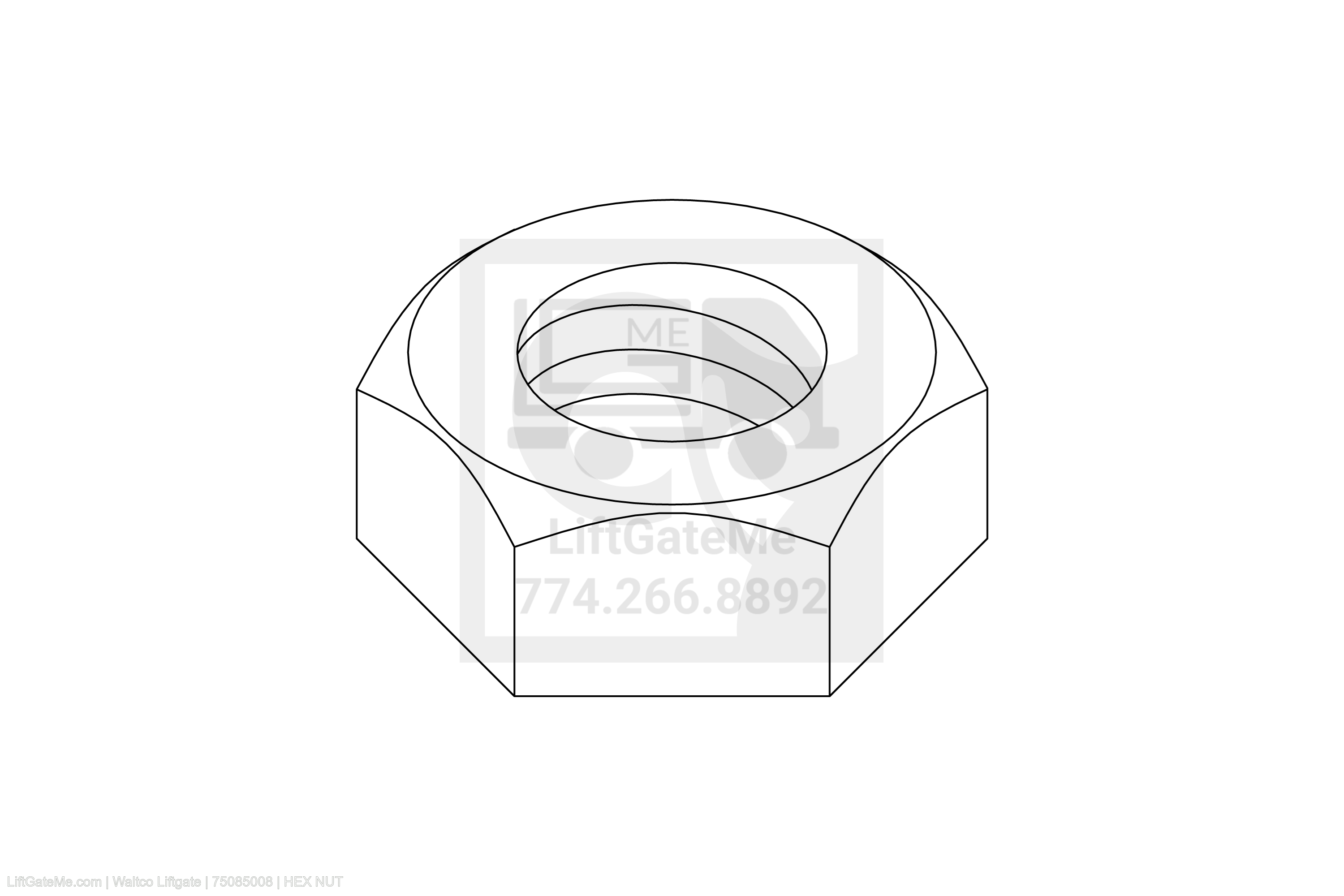 Waltco Liftgate Part Number 75085008 | hex nut