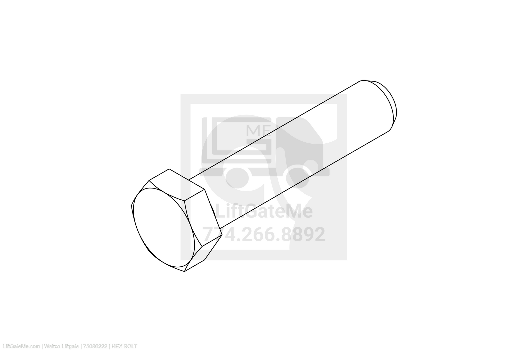 Waltco Liftgate Part Number 75086222 | hex bolt