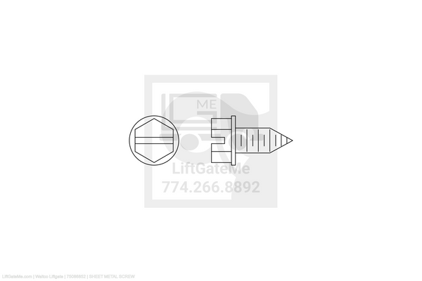 Waltco Liftgate Part Number 75086852 | sheet metal screw