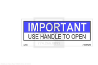 Waltco Liftgate Part Number 75089295 | decal, use handle