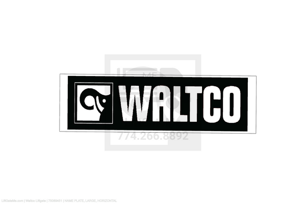 Waltco Liftgate Part Number 75089451 | name plate, large, horizontal