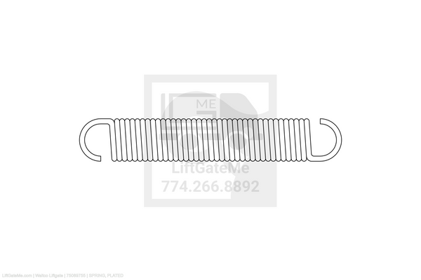 Waltco Liftgate Part Number 75089755 | spring, plated
