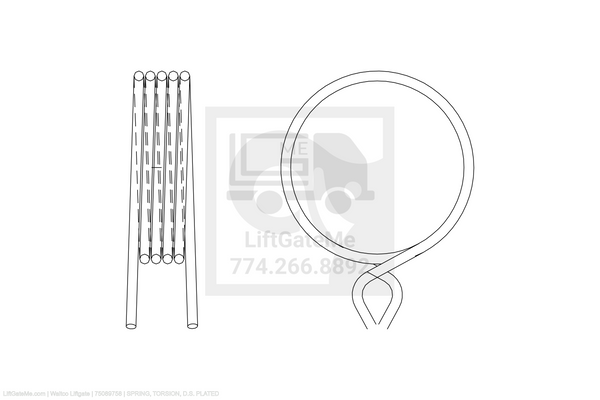 Waltco Liftgate Part Number 75089758 | spring, torsion, d.s. plated