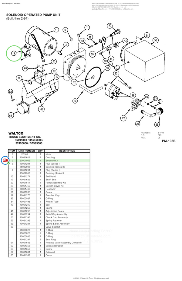 Waltco Liftgate Solenoid - 80001065