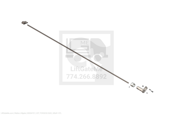 Waltco Liftgate Part Number 80004721 | kit, torsion bar, 3/8x81 stl