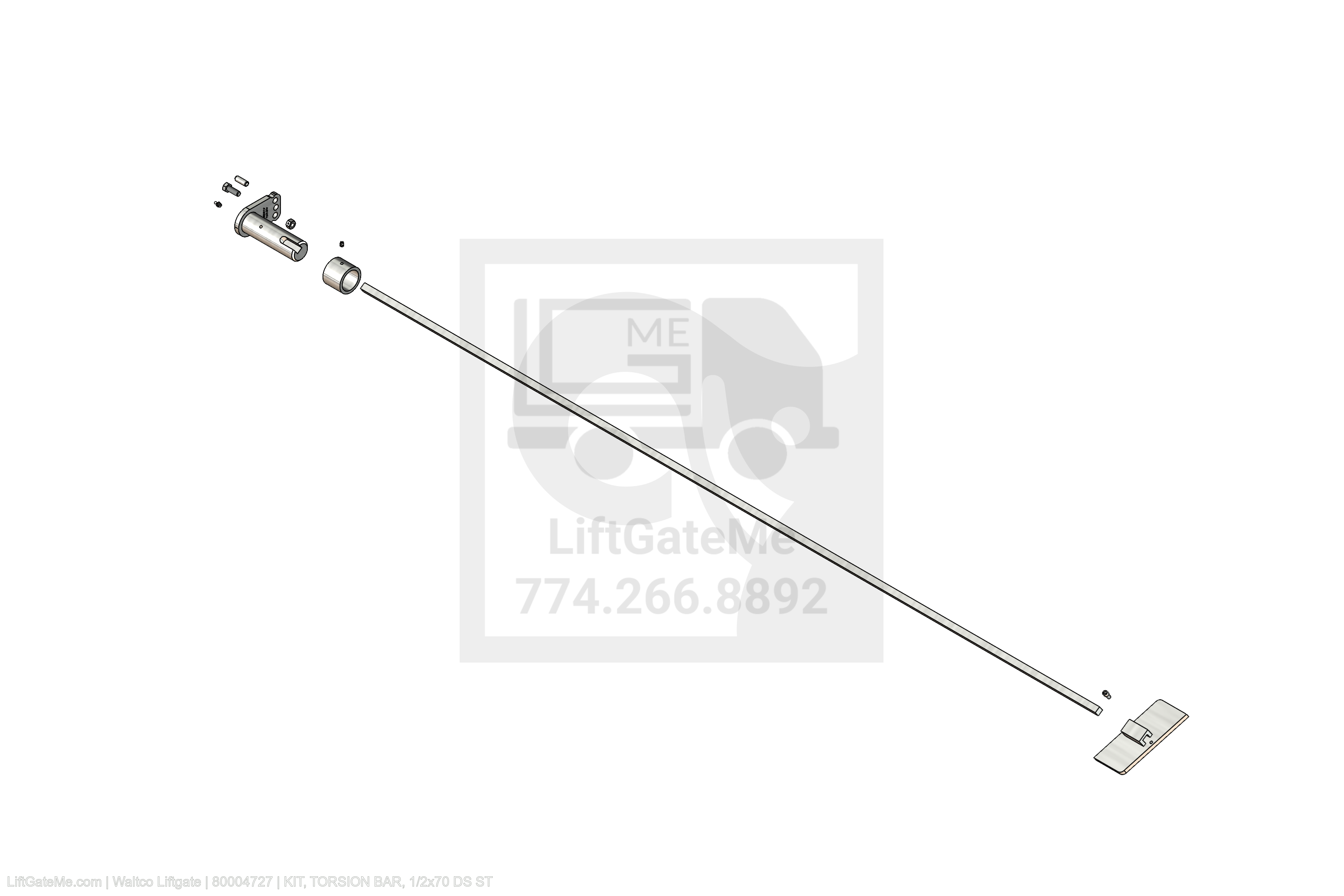 Waltco Liftgate Part Number 80004727 | kit, torsion bar, 1/2x70 ds st