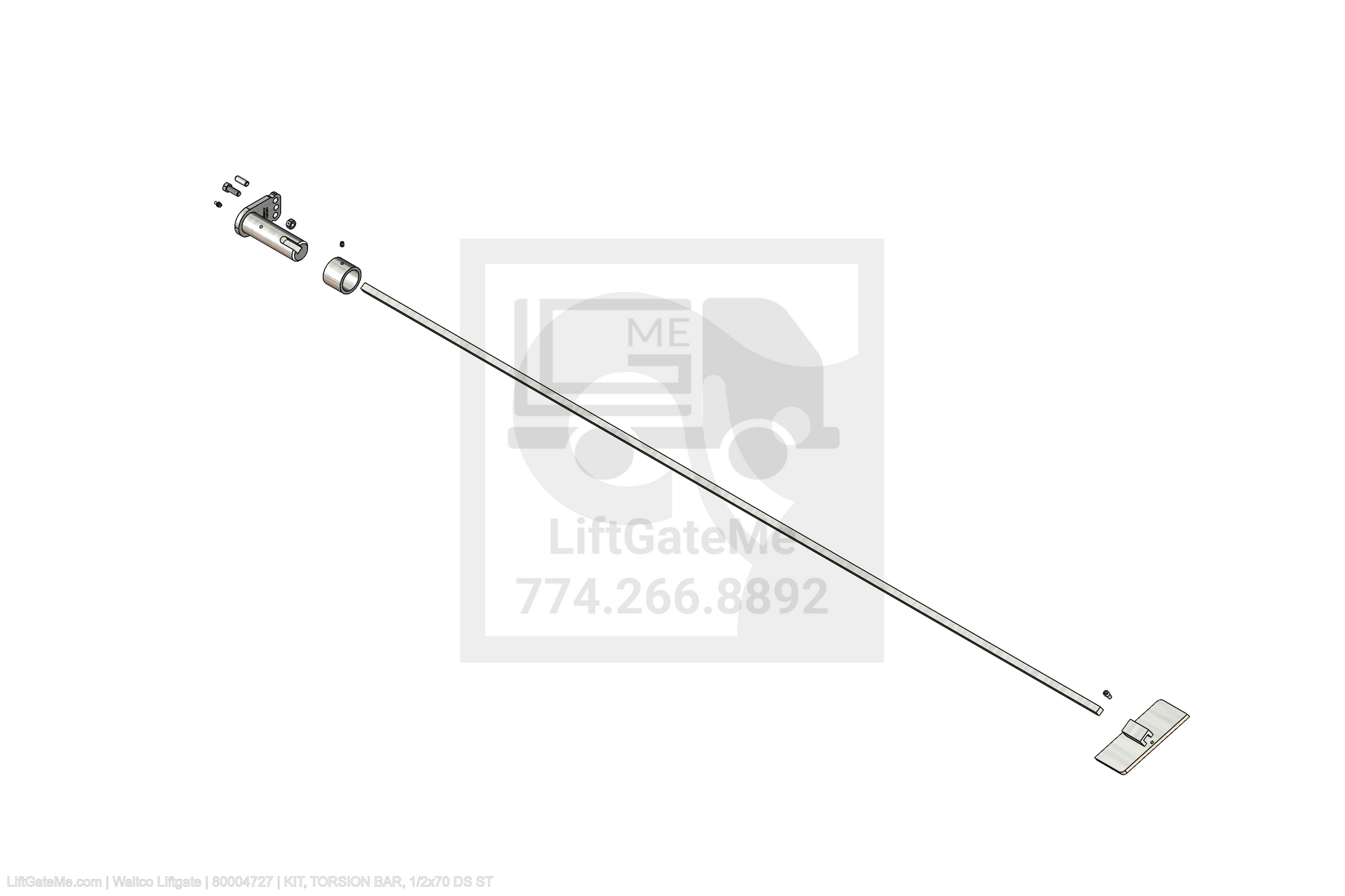 Waltco Liftgate Part Number 80004727 | kit, torsion bar, 1/2x70 ds st