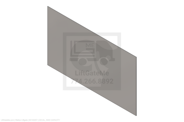 Waltco Liftgate Part Number 80100257 | decal, 3000 capacity