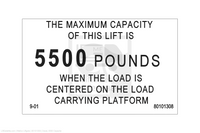 This is an image for a Waltco liftgate Decal, 5500 Capacity