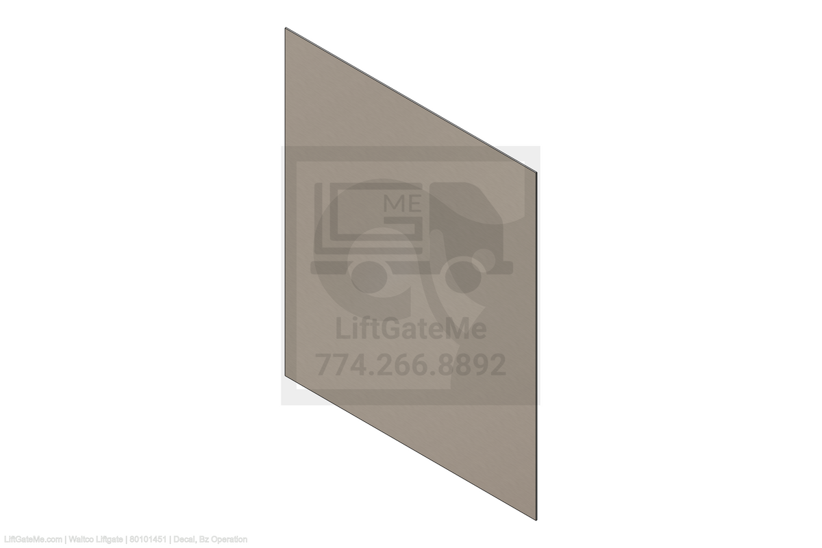 This is an image for a Waltco liftgate Decal, Bz Operation