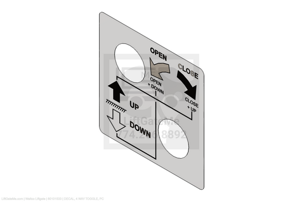 Waltco Liftgate Part Number 80101533 | decal, 4 way toggle, pc