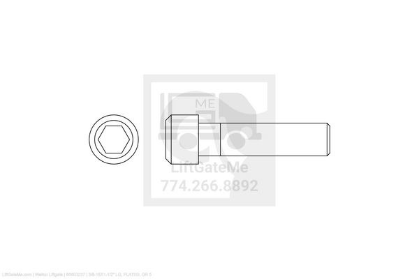 Waltco Liftgate Part Number 85803237 | 3/8-16x1-1/2