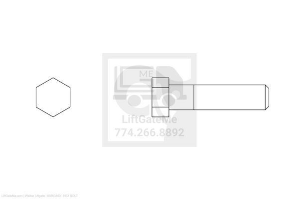 Waltco Liftgate Part Number 85803463 | hex bolt