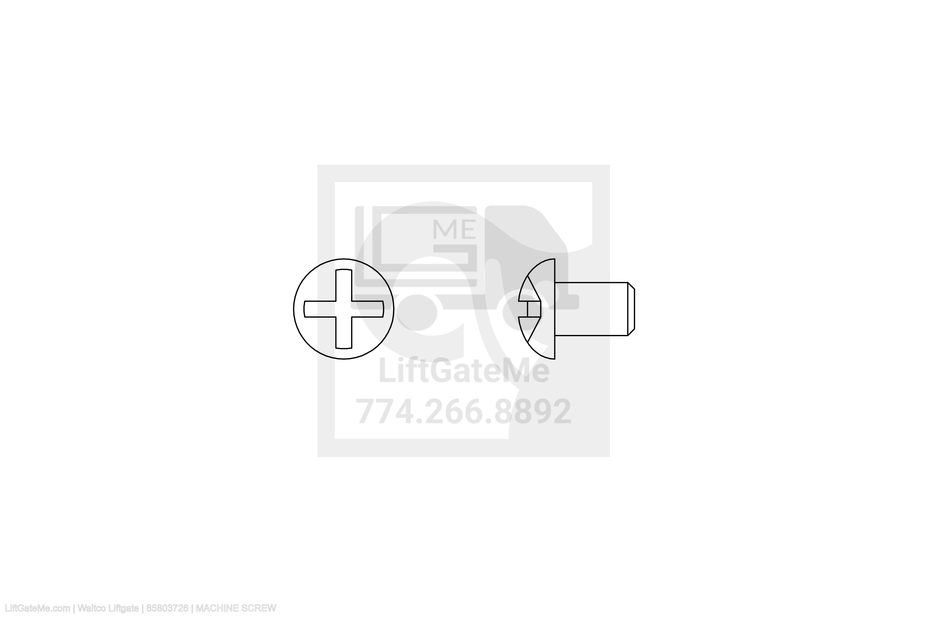 Waltco Liftgate Part Number 85803726 | machine screw