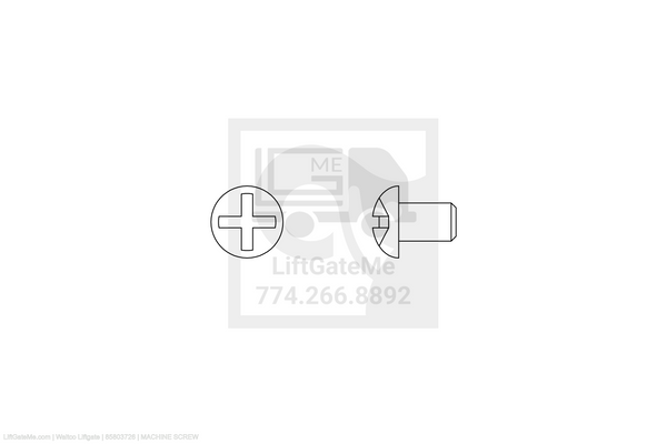 Waltco Liftgate Part Number 85803726 | machine screw