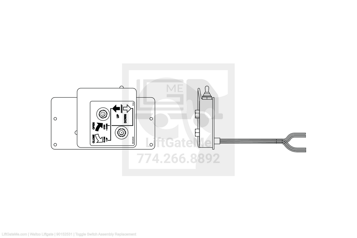 This is an image for a Waltco liftgate Toggle Switch Assembly Replacement