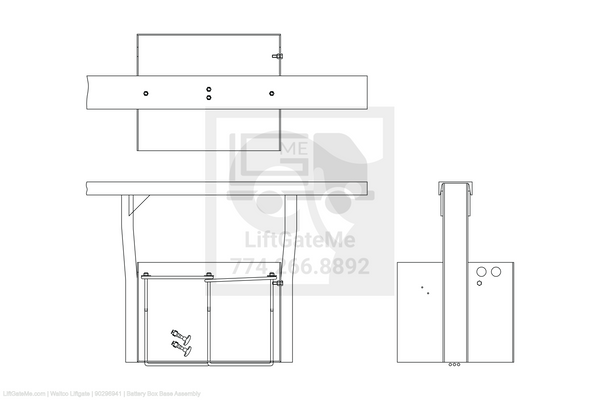 This is an image for a Waltco liftgate Battery Box Base Assembly