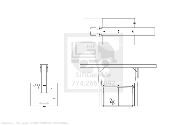 Waltco Liftgate Part Number 90814902 | battery box base assembly