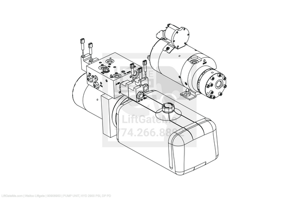 Waltco Liftgate Part Number 90908950 | pump unit, hyd 2900 psi, dp pd