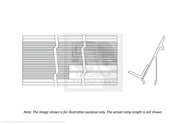 This is an image for a Waltco liftgate Al Ext Ramp 50Mmx6X88 Weld