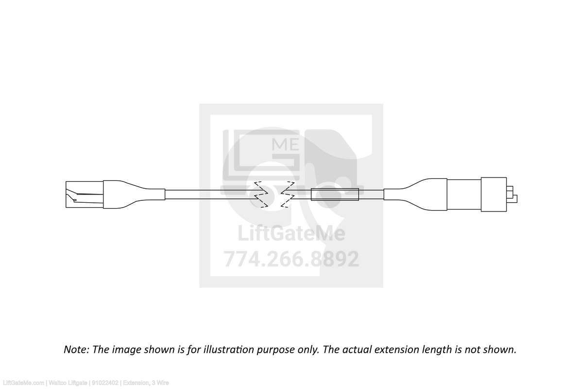 This is an image for a Waltco liftgate Extension, 3 Wire