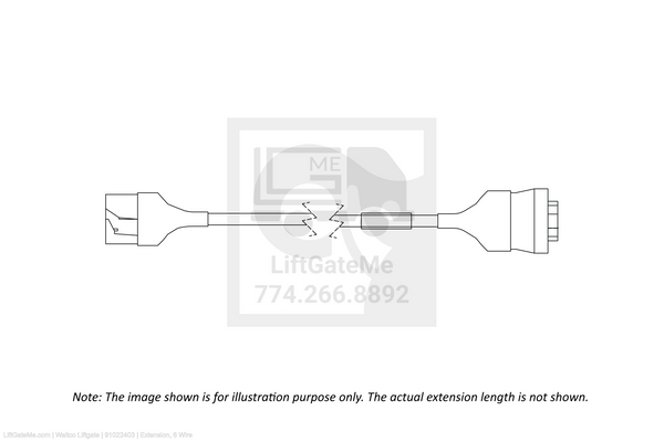 This is an image for a Waltco liftgate Extension, 6 Wire