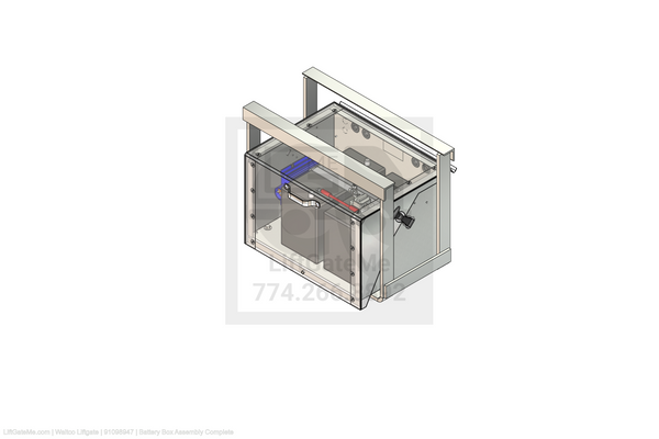 This is an image for a Waltco liftgate Battery Box Assembly Complete