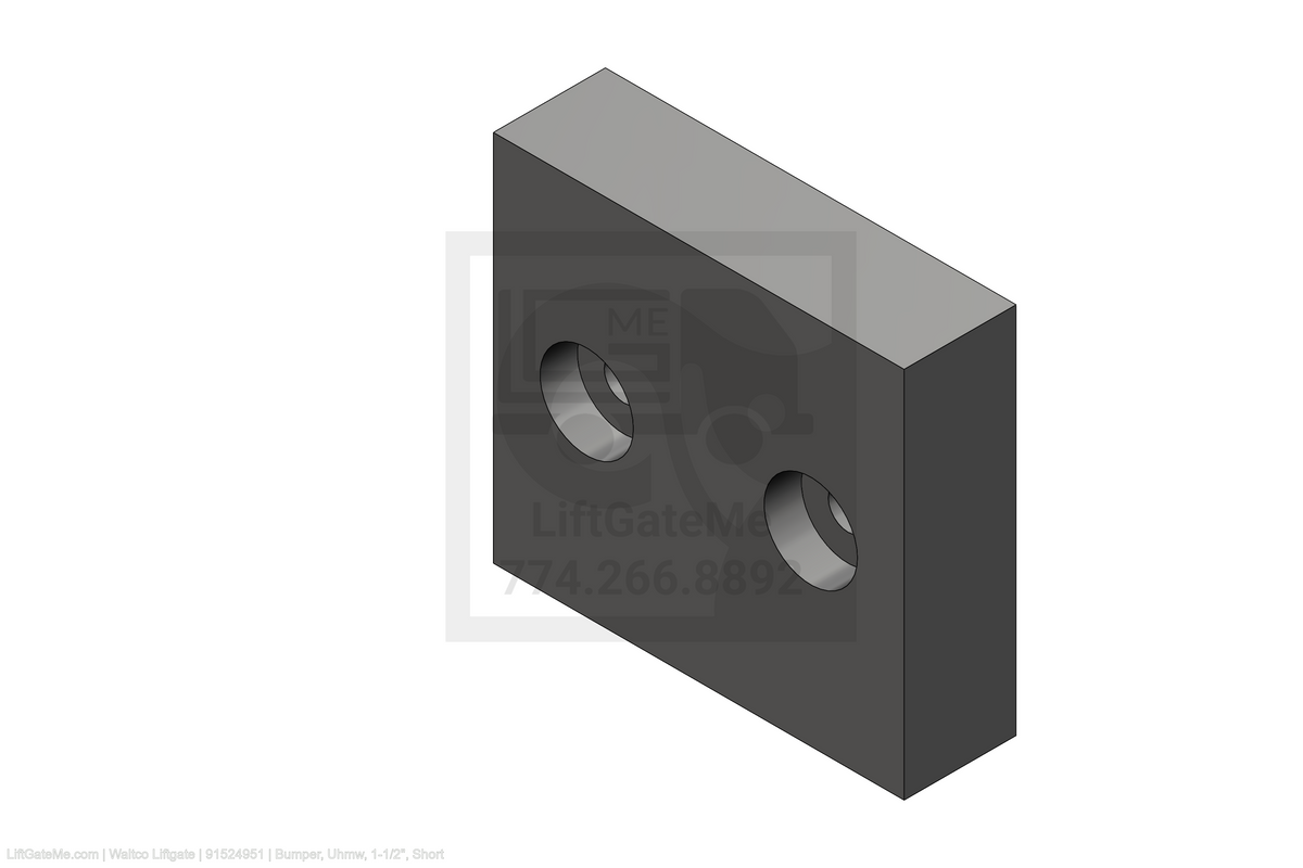 This is an image for a Waltco liftgate Bumper, Uhmw, 1-1/2", Short