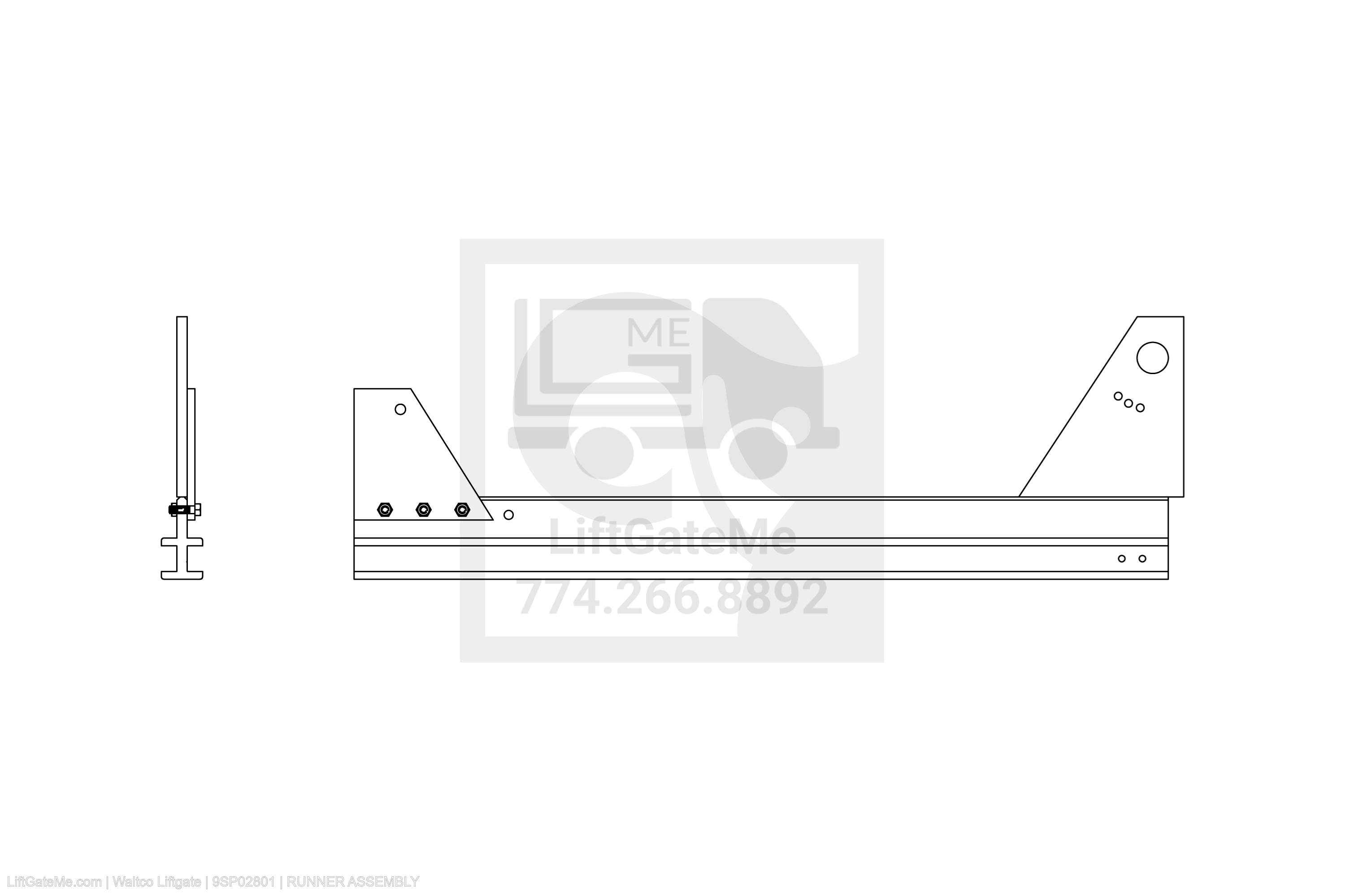 Waltco Liftgate Part Number 9sp02801 | runner assembly