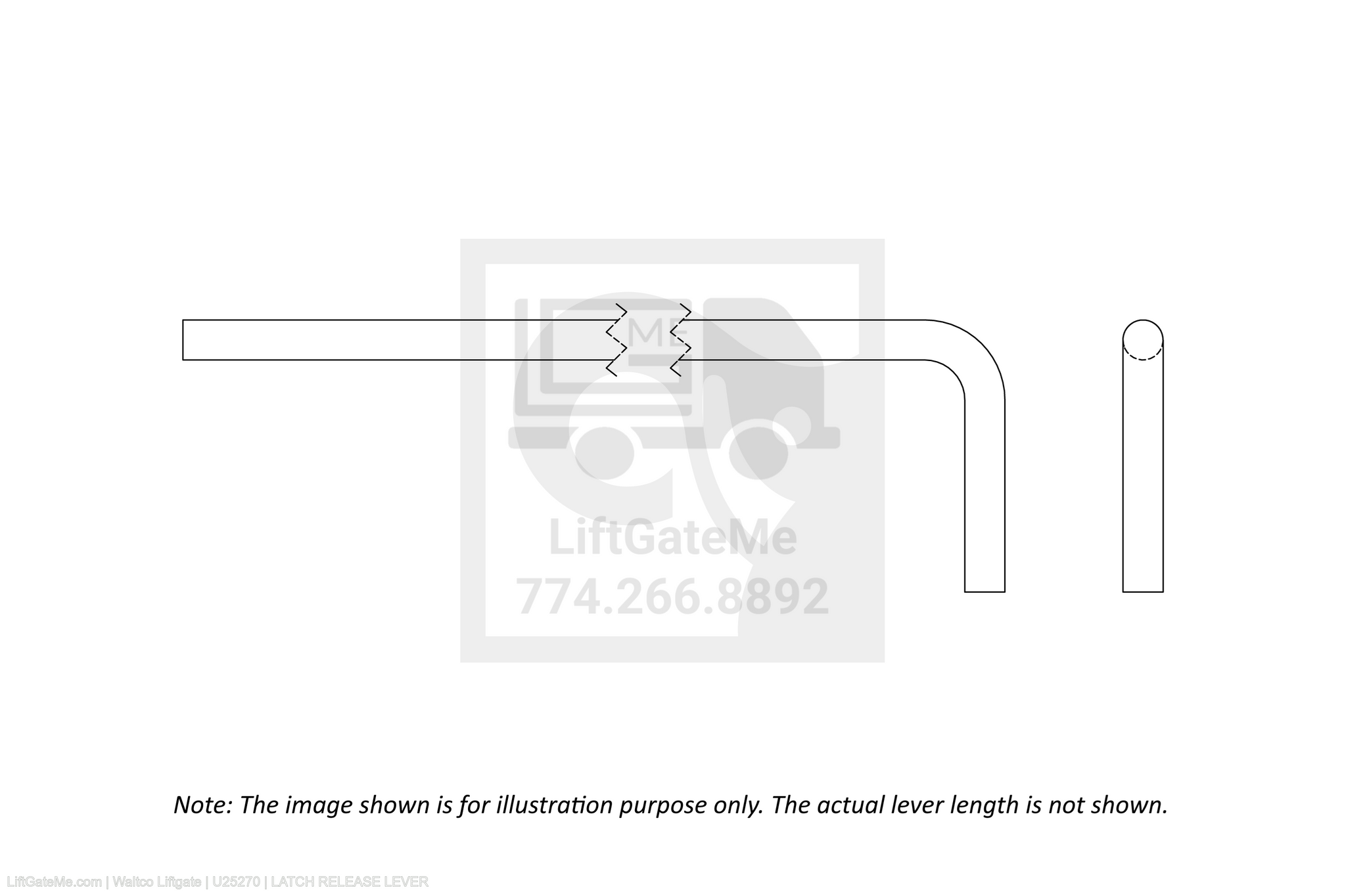 Waltco Liftgate Part Number u25270 | latch release lever
