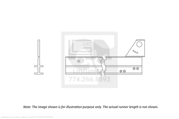 Waltco Liftgate Part Number u40197 | runner assembly