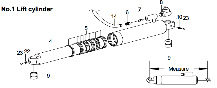 Palfinger ILP Lift Cylinder - P1340602 has been replaced by P2037627 - Contact us for pricing or replacement number.