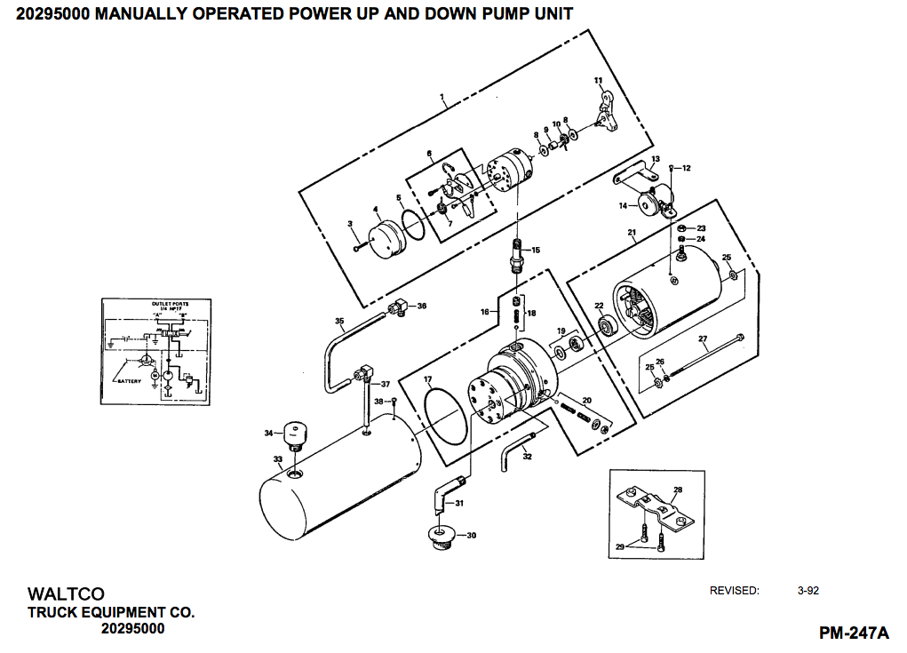 Waltco Liftgate Tuck Under Power Unit for E-25 20295000