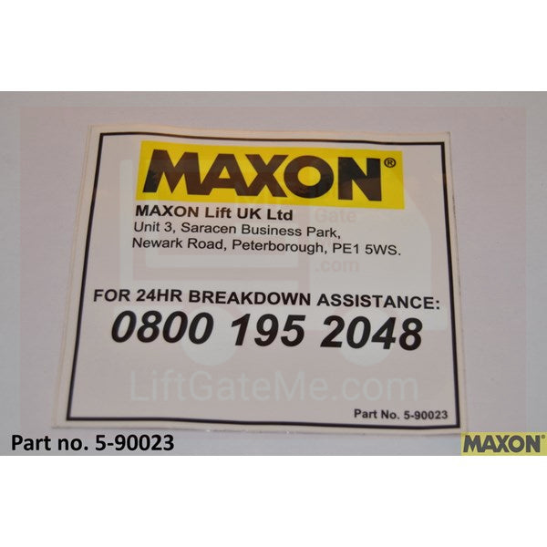 Maxon Liftgate Part 5-90023 is no longer valid. Contact Us.