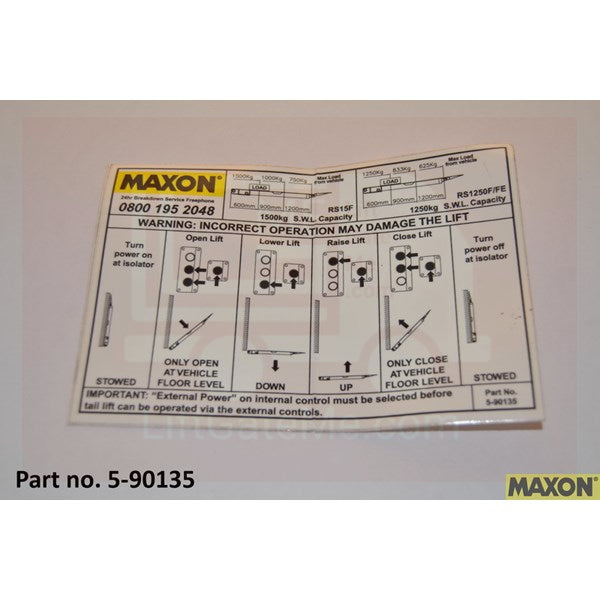 Maxon Liftgate Part 5-90135 is no longer valid. Contact Us.